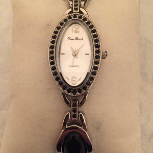 Pierre Nicol Silver Tone Crystal & Stone Ladies Watch